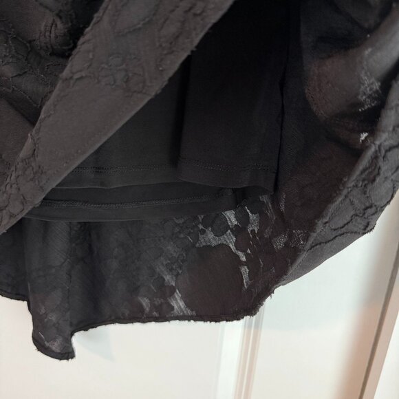 Black Long Sleeve Susan Graver Top Size Small Tie Back - Picture 9 of 9